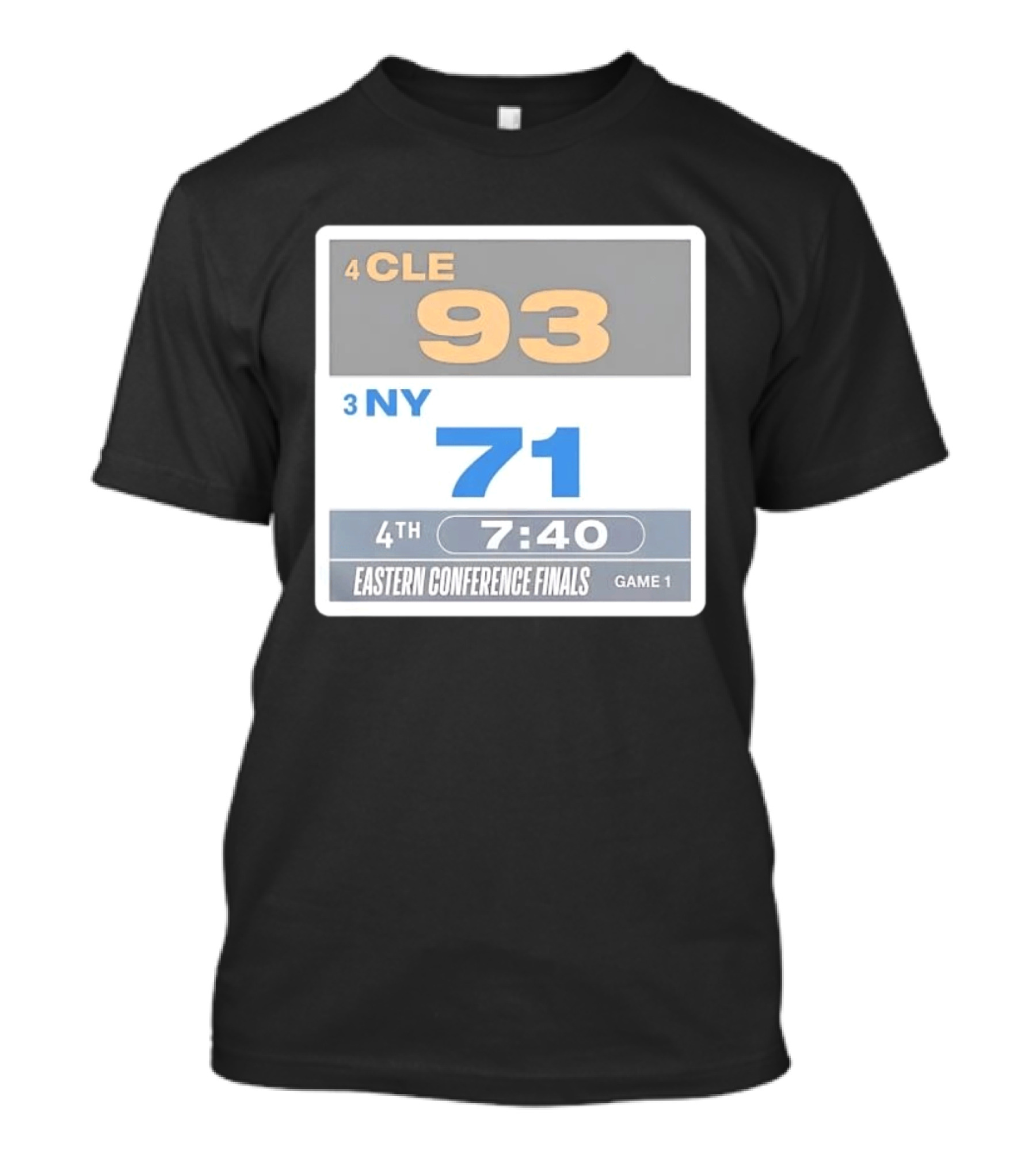 4 CLE 93 Vs 3 NY 71 Eastern Conference Finals Game 1 Scoreboard 4th Quarter 7:40 Remaining T-Shirt