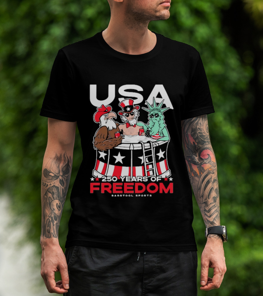 USA 250 Years Of Freedom Barstool Sports Uncle Sam And Friends T-Shirt