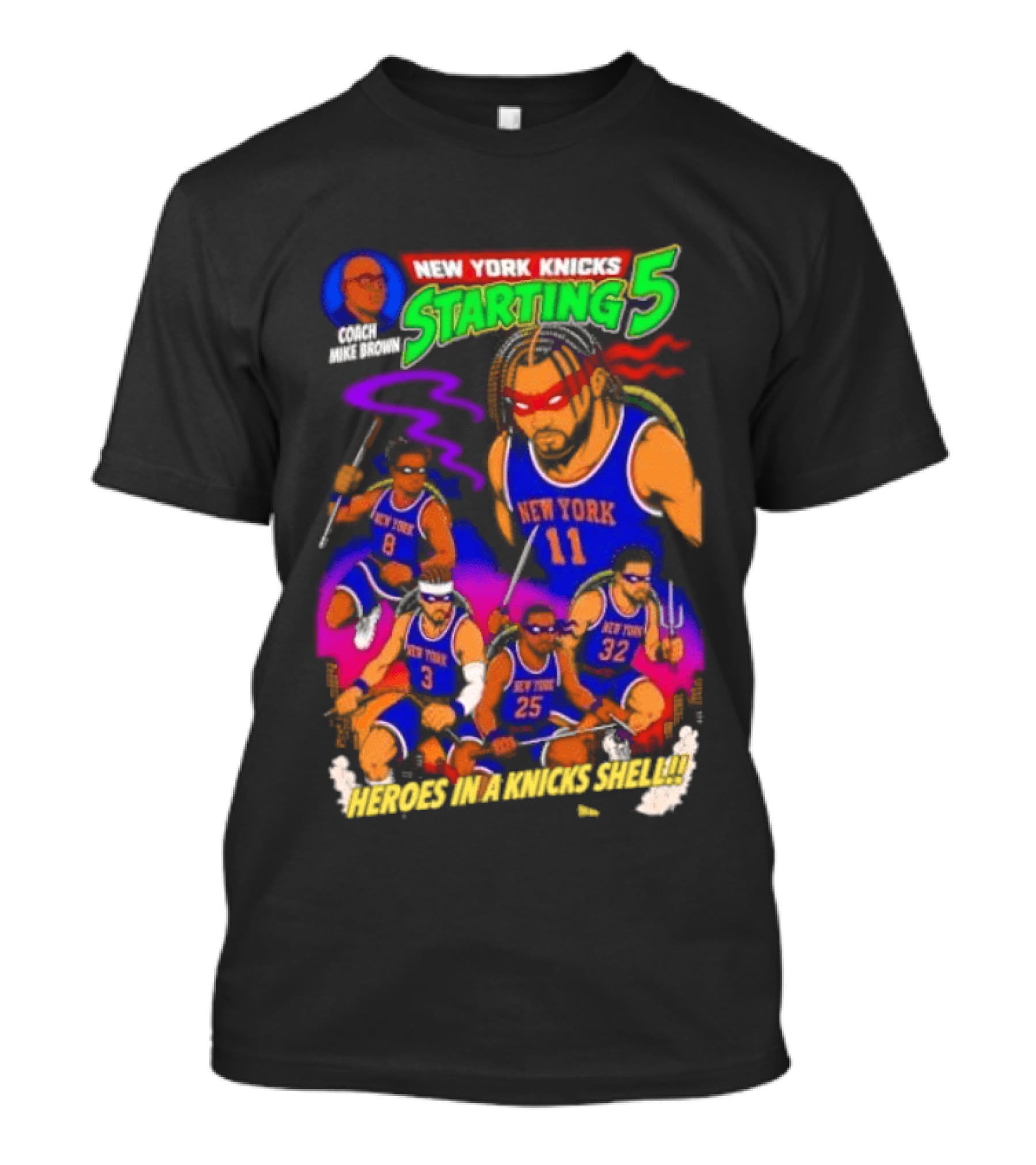 New York Knicks Starting 5 Heroes In A Knicks Shell T-Shirt