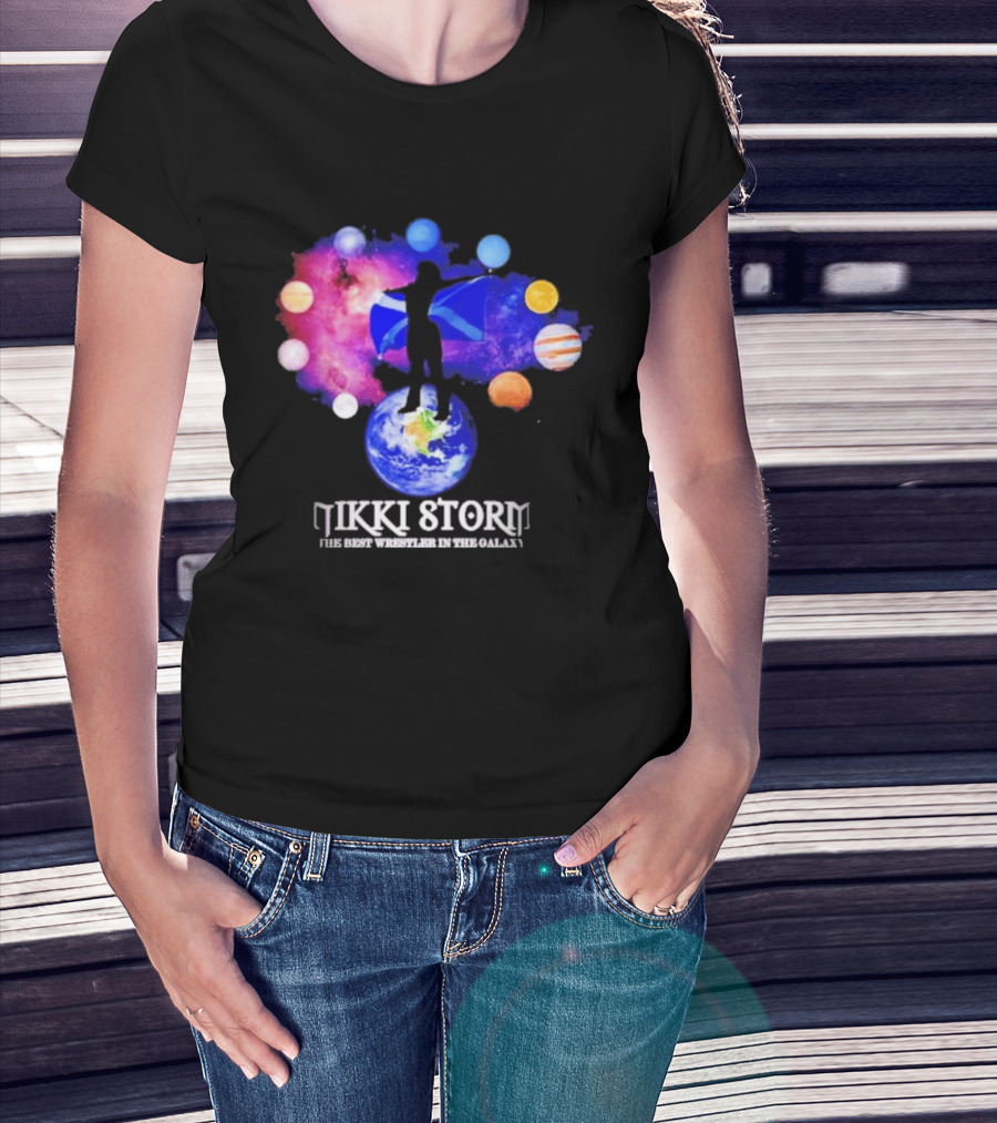 Nikki Storm Best Wrestler Galaxy Scotland Planets Cosmic Flag T-Shirt
