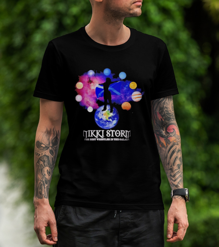 Nikki Storm Best Wrestler Galaxy Scotland Planets Cosmic Flag T-Shirt