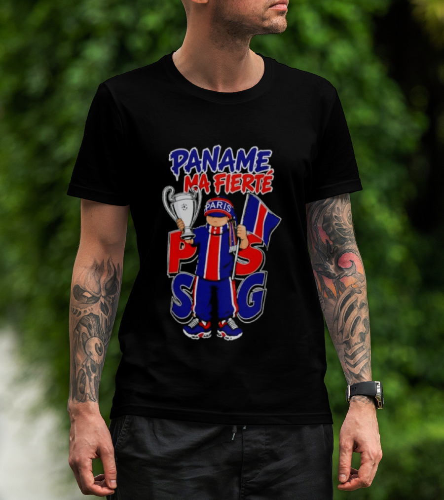 Paname Ma Fierté PSG Paris Trophy Flag Celebration T-Shirt