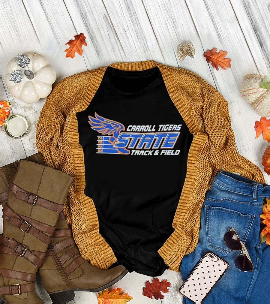 Carroll Tigers 2026 State Track and Field Winged Foot T-Shirt