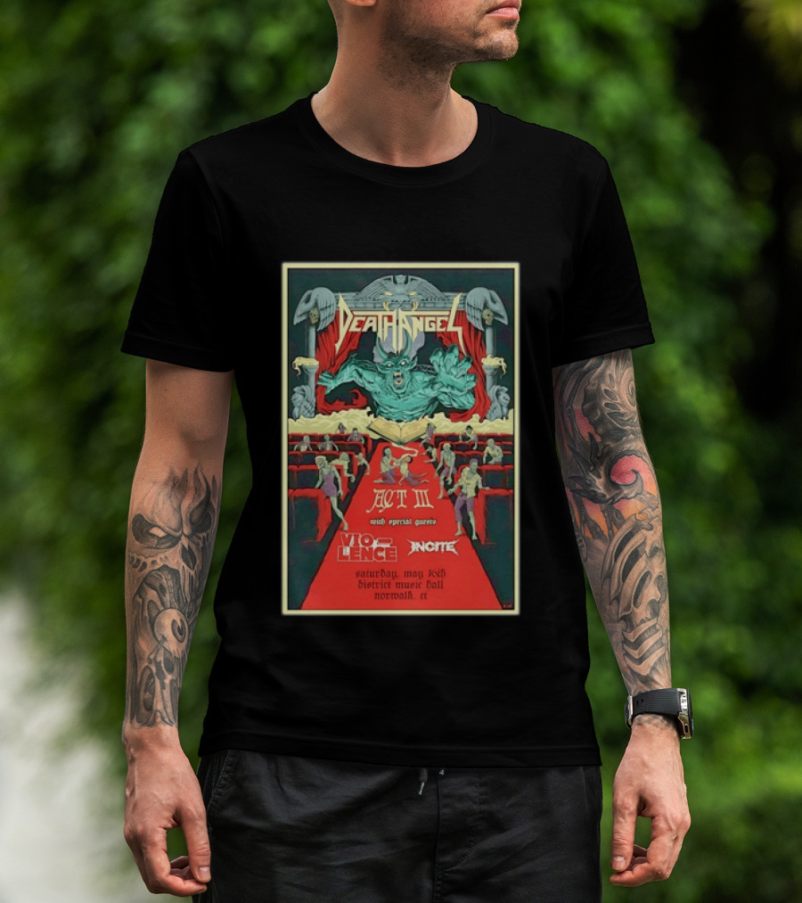 Death Angel Act III May 16 2026 Vio Lence Incite District Music Hall Norwalk CT T-Shirt