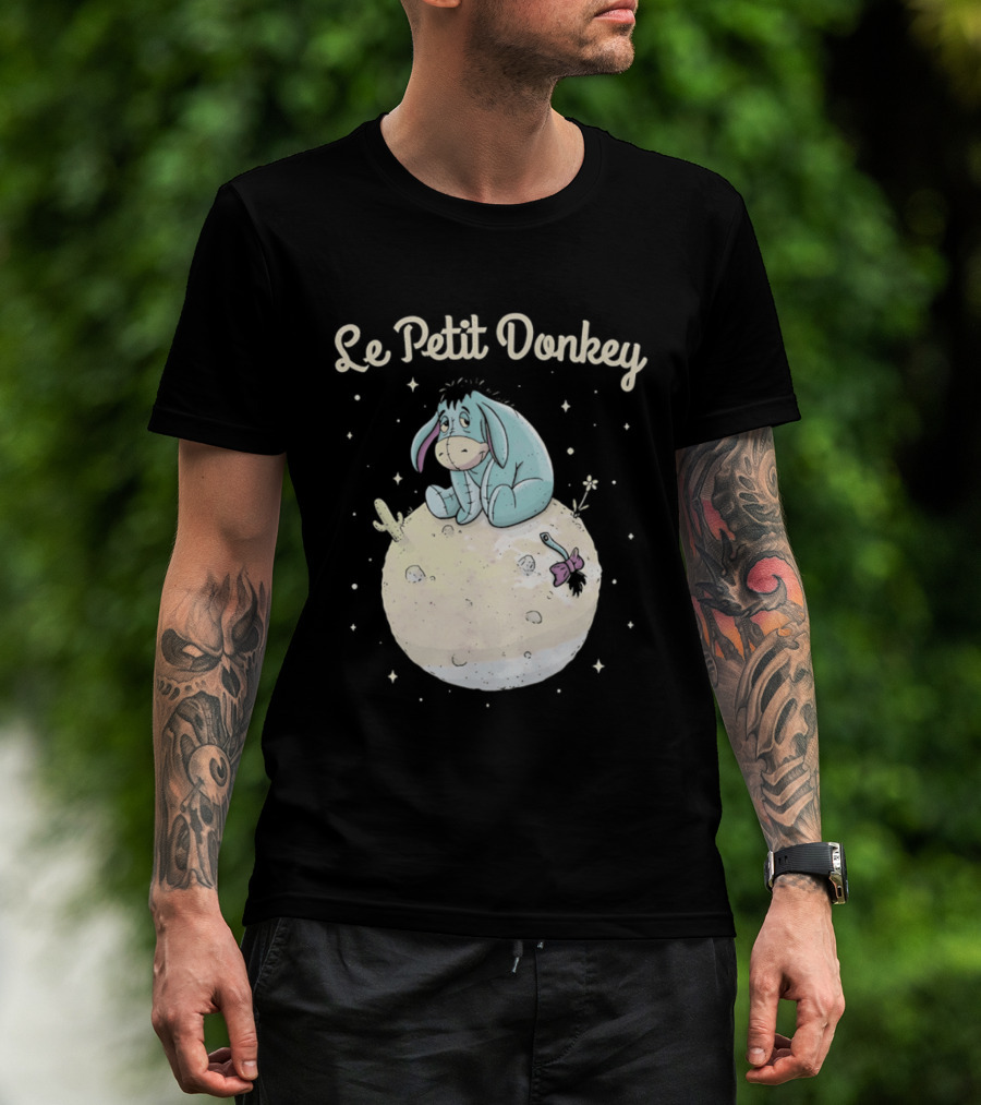 Le Petit Donkey Eeyore Sitting On Moon With Stars T-Shirt