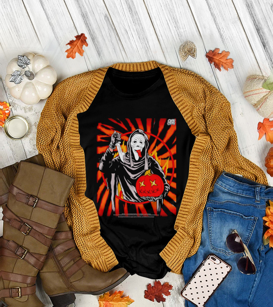 Ghost Face Creepy Carver Halloween Spoof T-Shirt