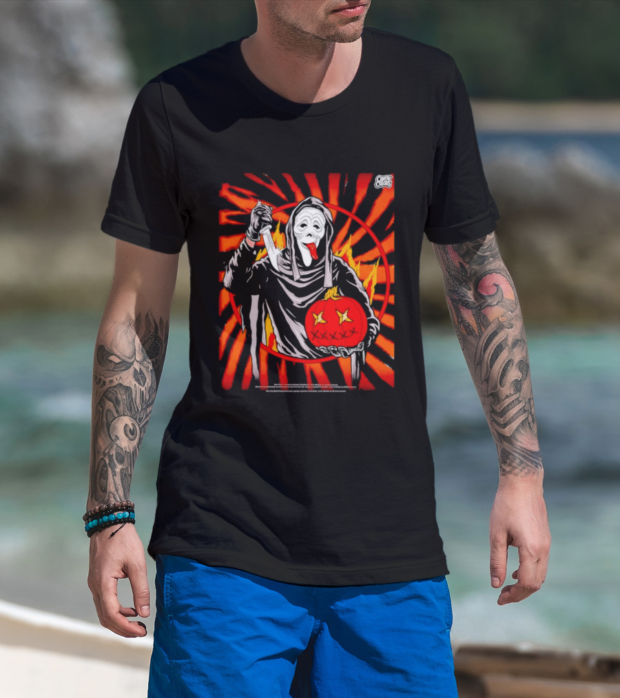 Ghost Face Creepy Carver Halloween Spoof T-Shirt