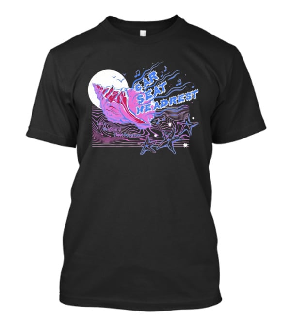 Seashell Car Seat Headrest Lost On The Shores Of Planet Desperation 2026 Moon And Stars Ocean Vibes T-Shirt