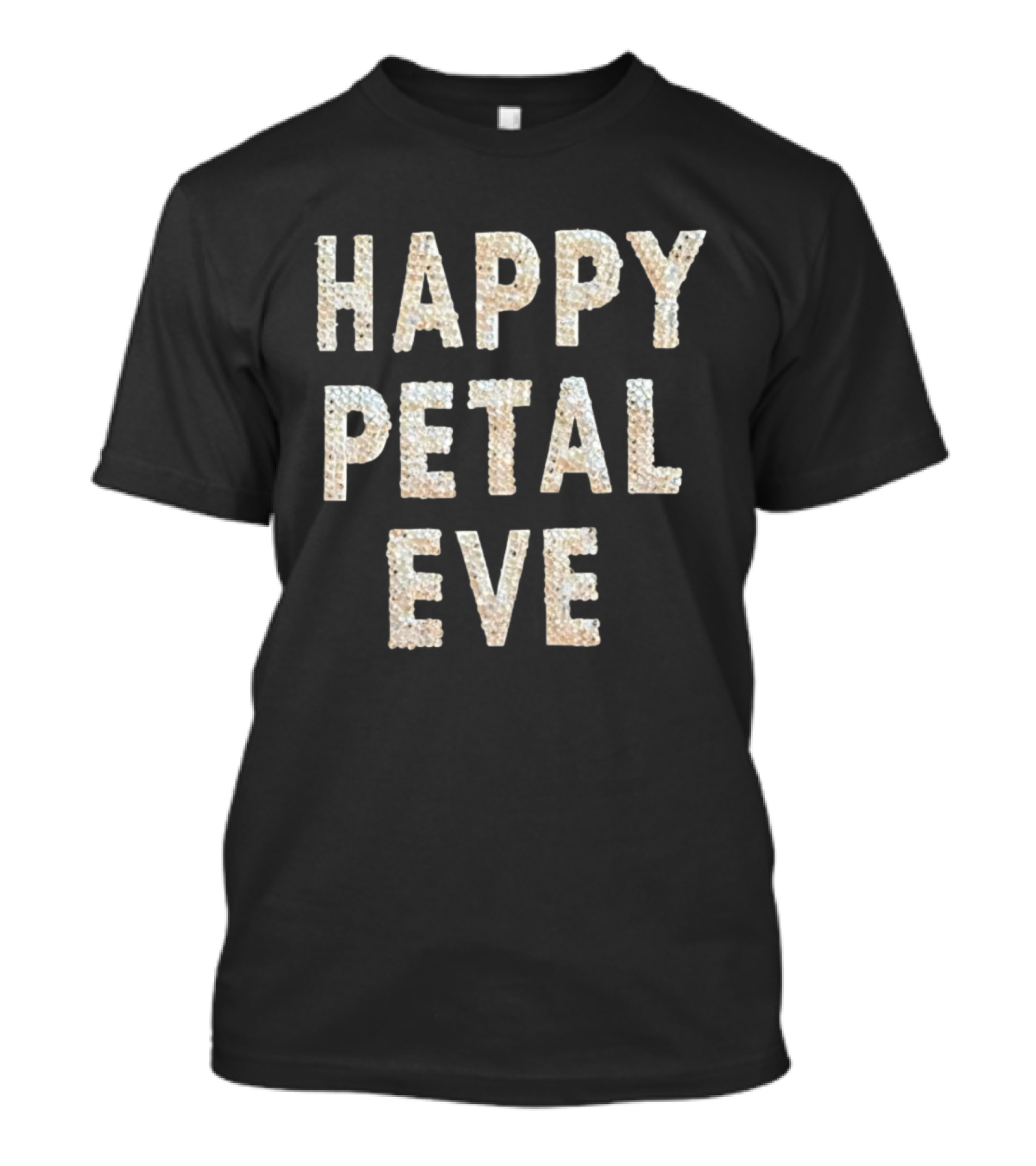 HAPPY PETAL EVE Rhinestone Lettering T-Shirt