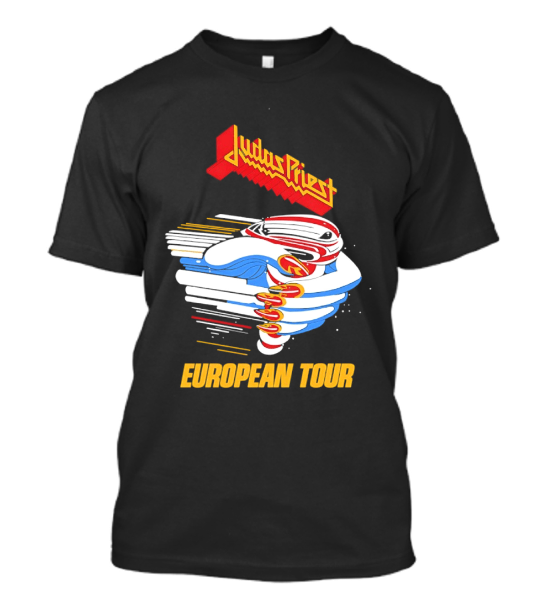 Judas Priest Turbo European Tour 1986 Vintage Album Cover T-Shirt