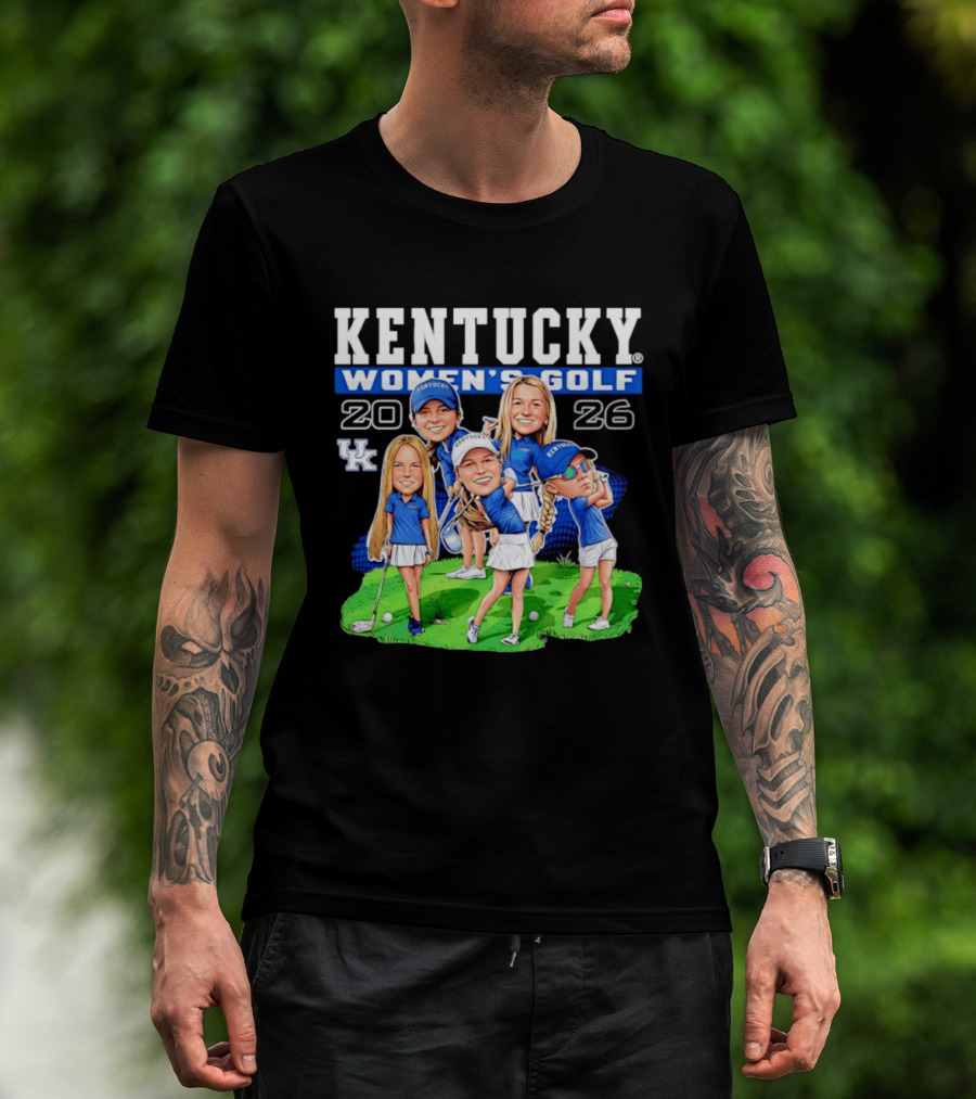 Kentucky Wildcats Women's Golf 2026 Caricature Team Players T-Shirt