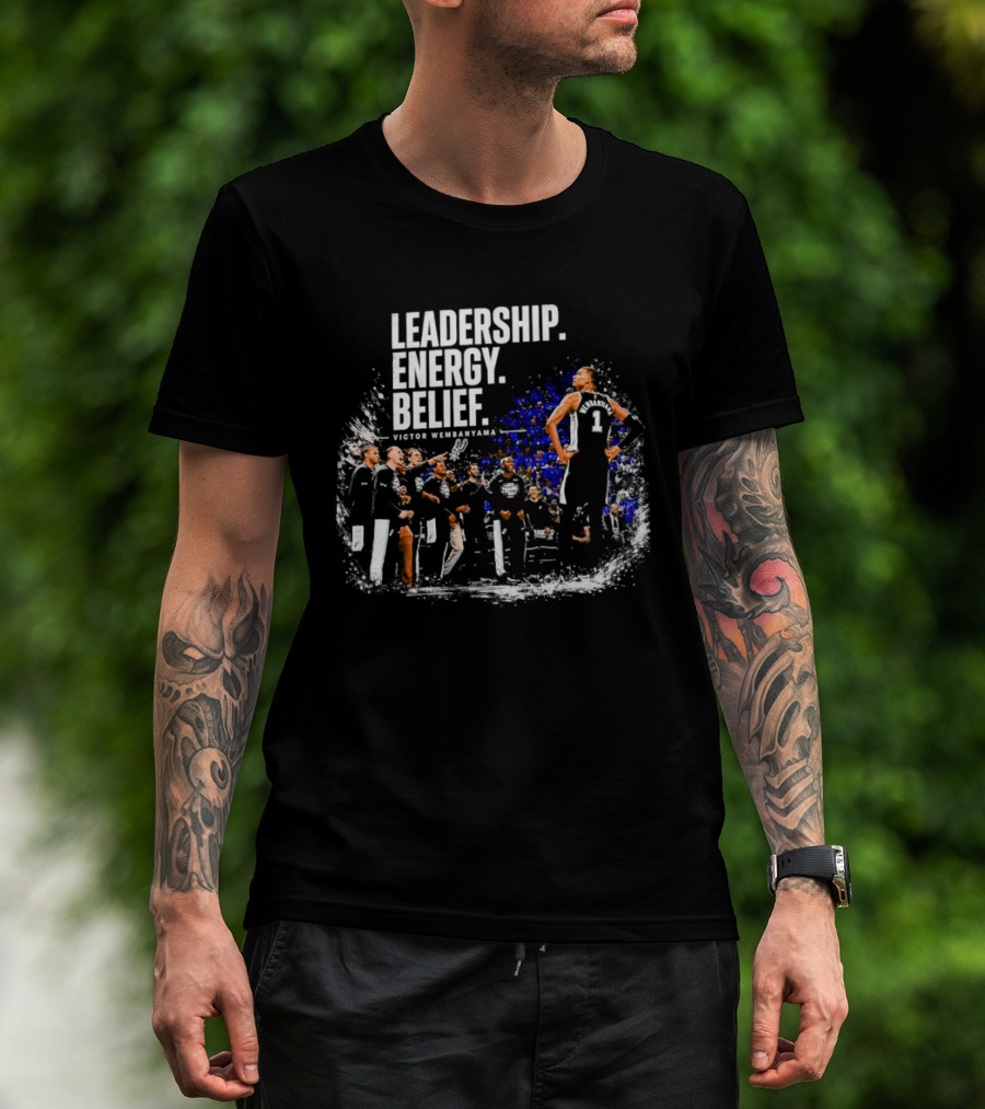 Leadership Energy Belief Victor Wembanyama San Antonio Spurs T-Shirt