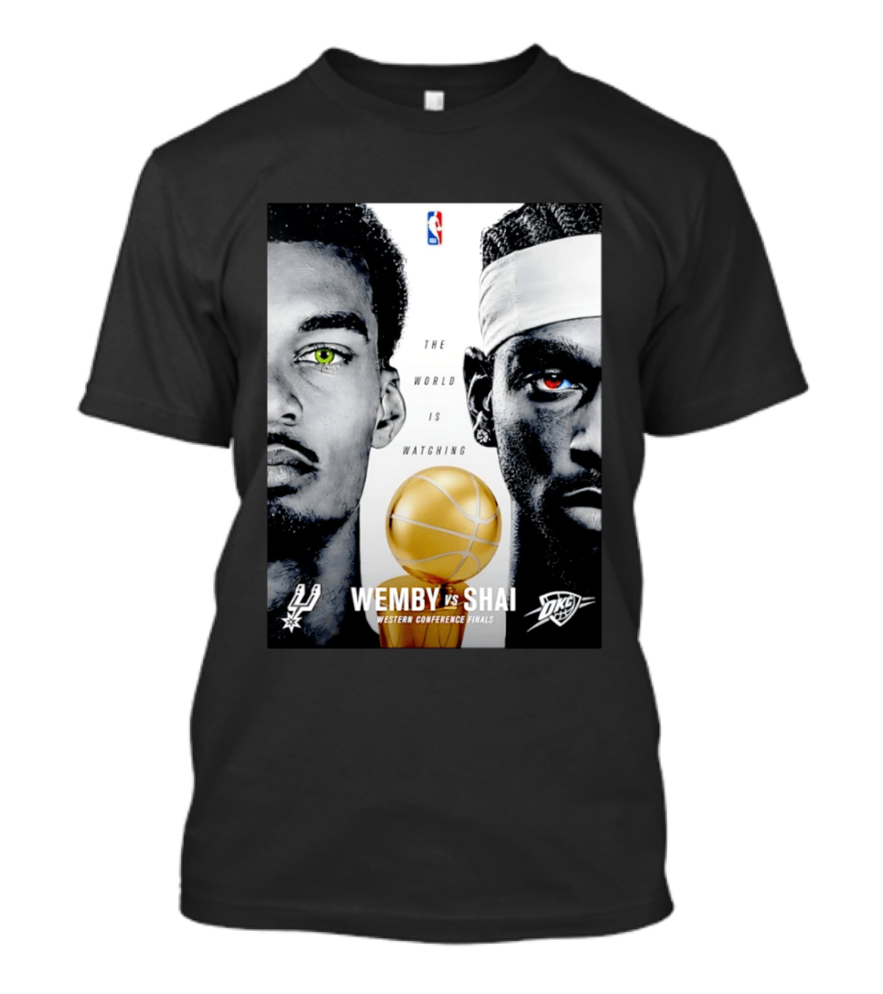 NBA Wemby Vs Shai Western Conference Finals The World Is Ing Spurs Thunder T-Shirt