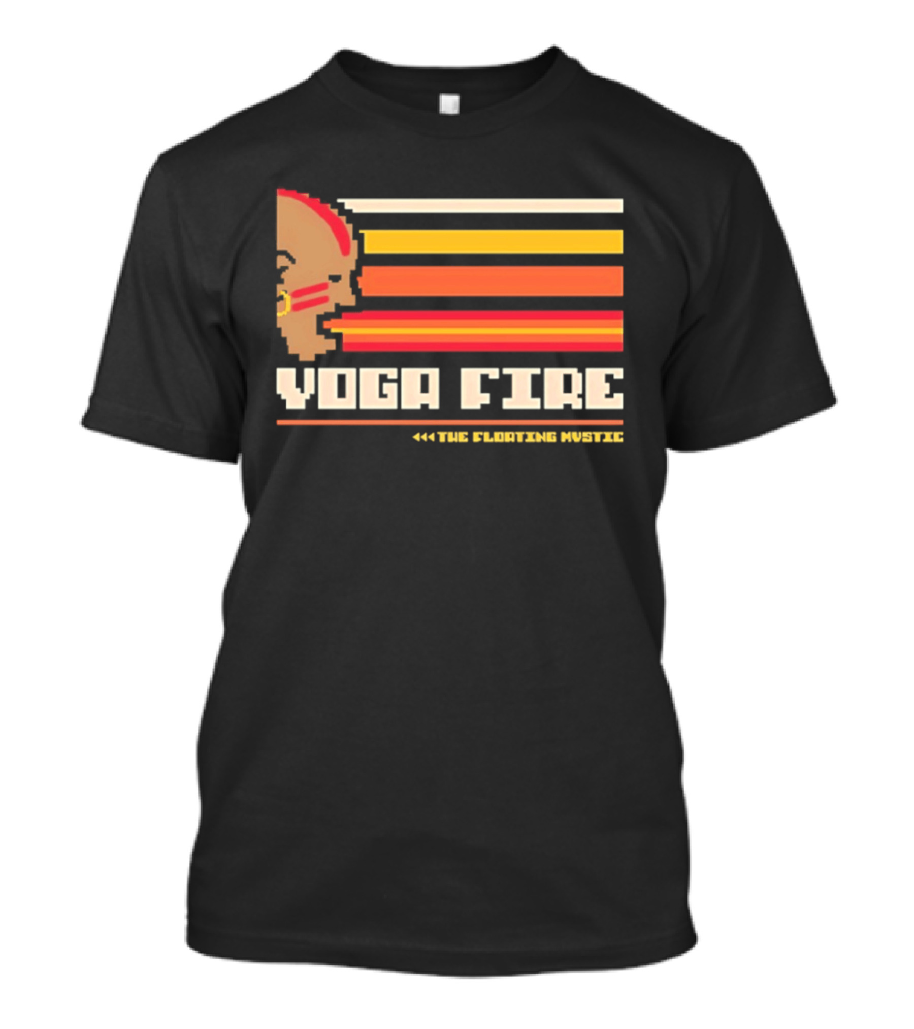 Yoga Fire The Floating Mystic Retro Pixel T-Shirt