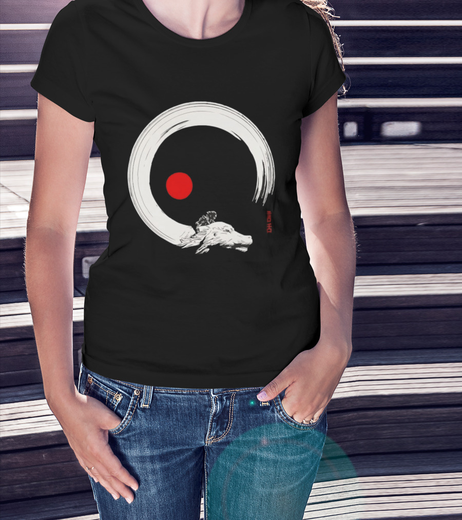 Never Ending Inks Atreyu Falkor The Neverending Story Japanese Enso Circle Red Dot T-Shirt