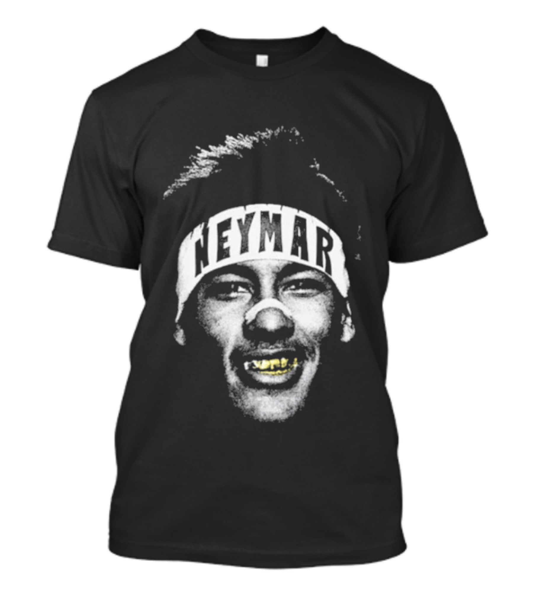 Neymar Headband Gold Grill Black And White T-Shirt