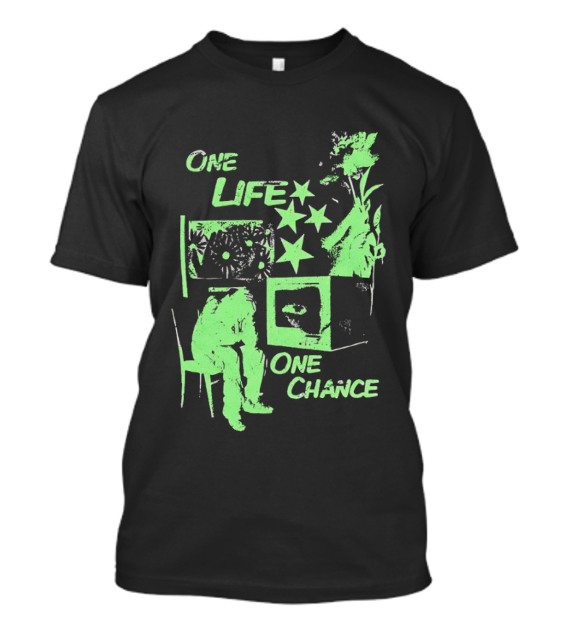 One Life One Chance Stars And Nature With Seated Figure T-Shirt