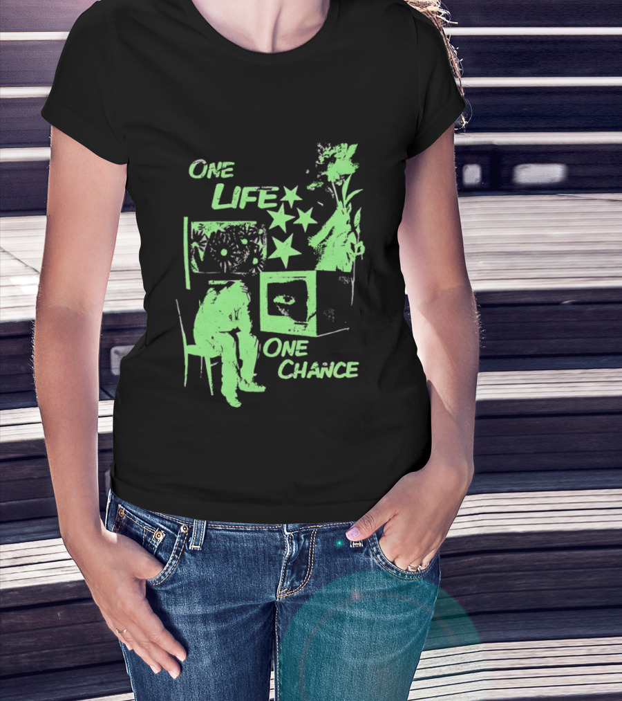 One Life One Chance Stars And Nature With Seated Figure T-Shirt