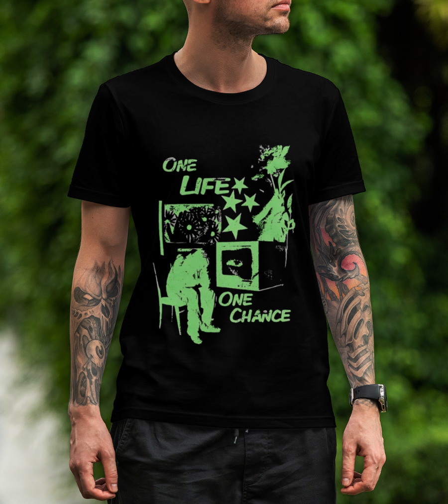 One Life One Chance Stars And Nature With Seated Figure T-Shirt