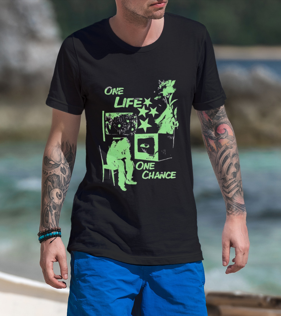 One Life One Chance Stars And Nature With Seated Figure T-Shirt