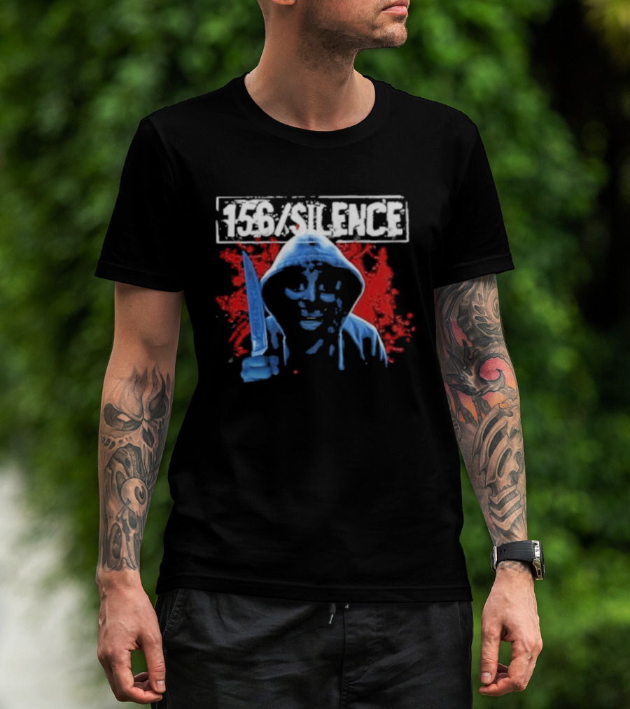156 Silence Vengeance Knife Red Splatter T-Shirt