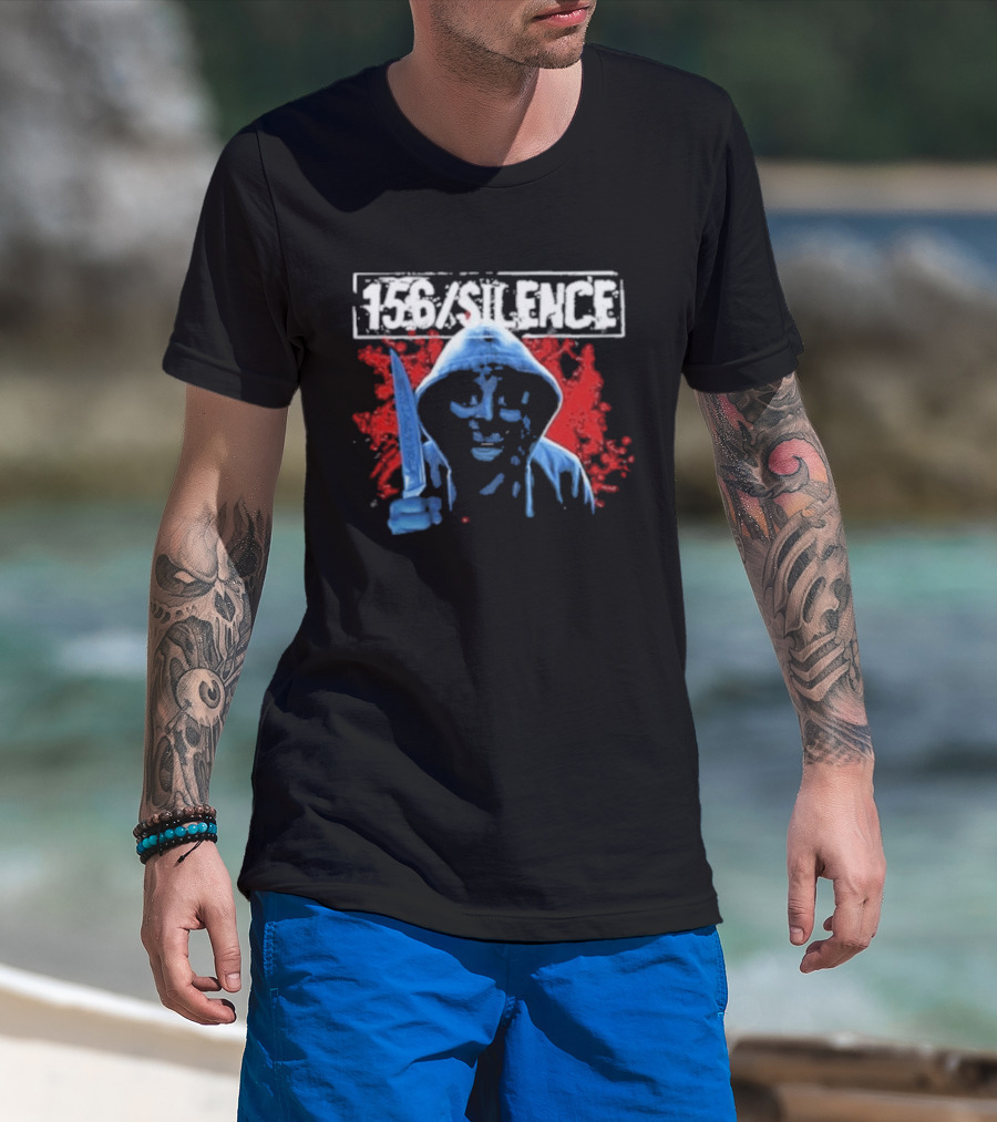 156 Silence Vengeance Knife Red Splatter T-Shirt