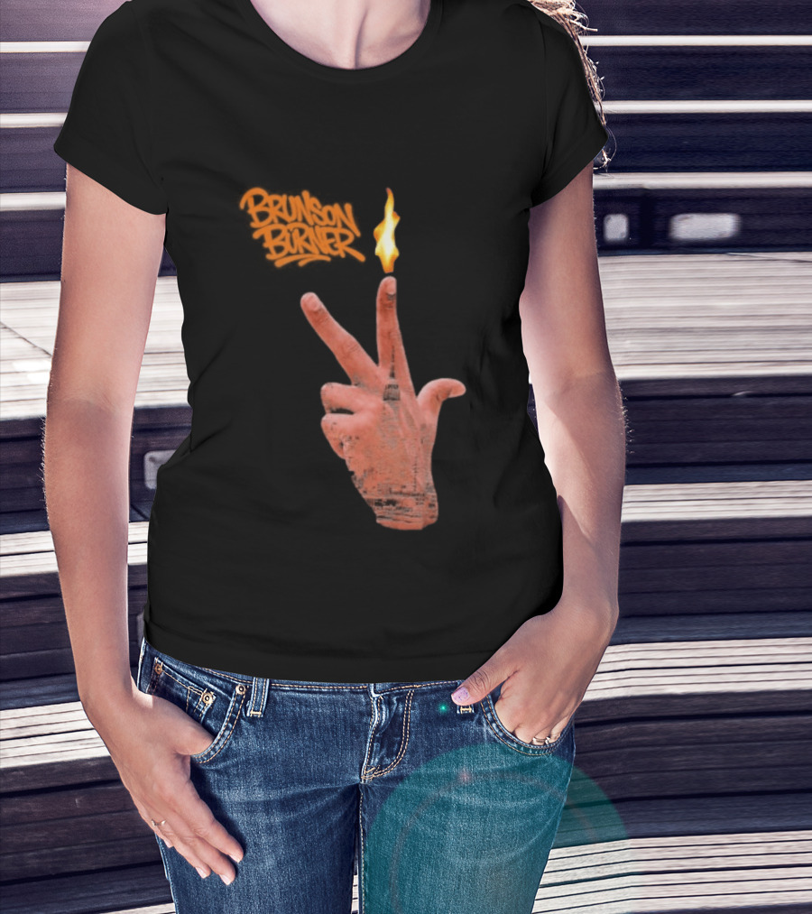 Brunson Burner Flame Hand New York Knicks Jalen Brunson T-Shirt