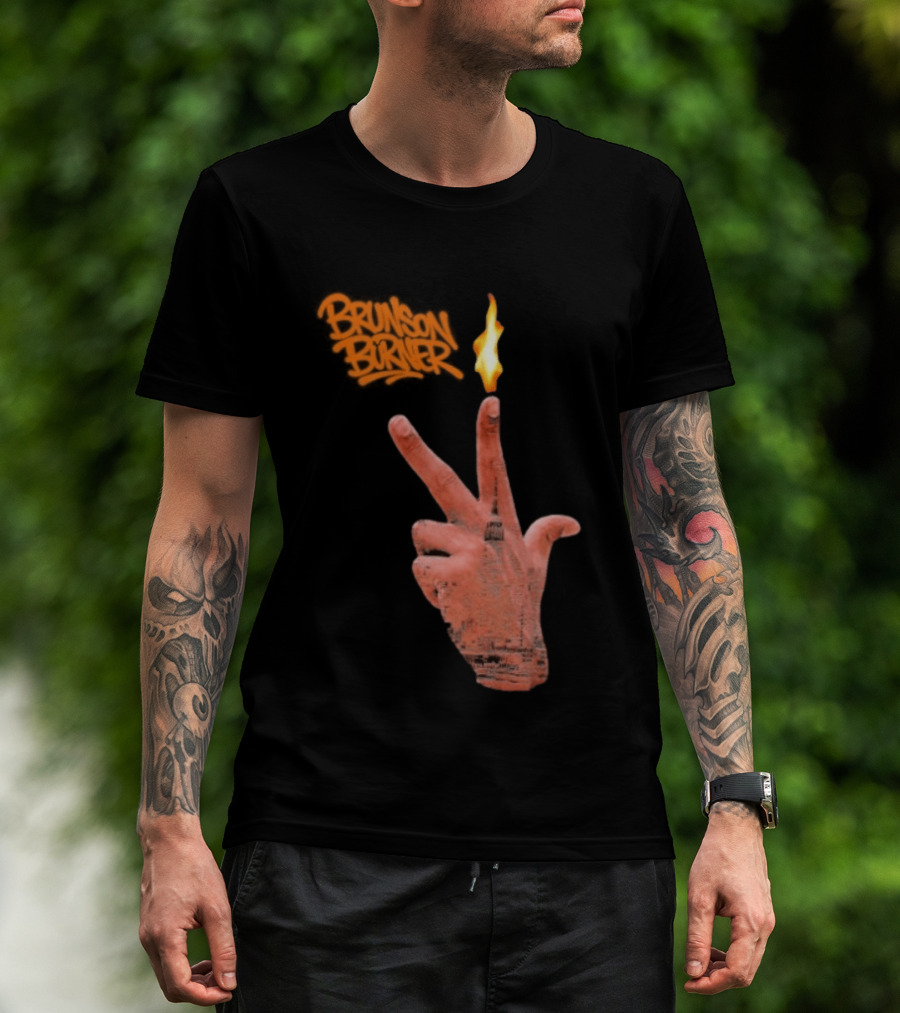 Brunson Burner Flame Hand New York Knicks Jalen Brunson T-Shirt