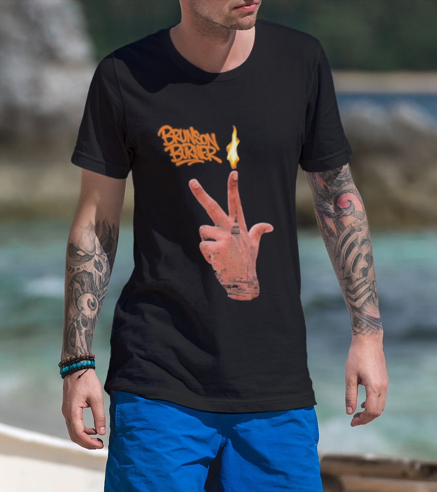 Brunson Burner Flame Hand New York Knicks Jalen Brunson T-Shirt