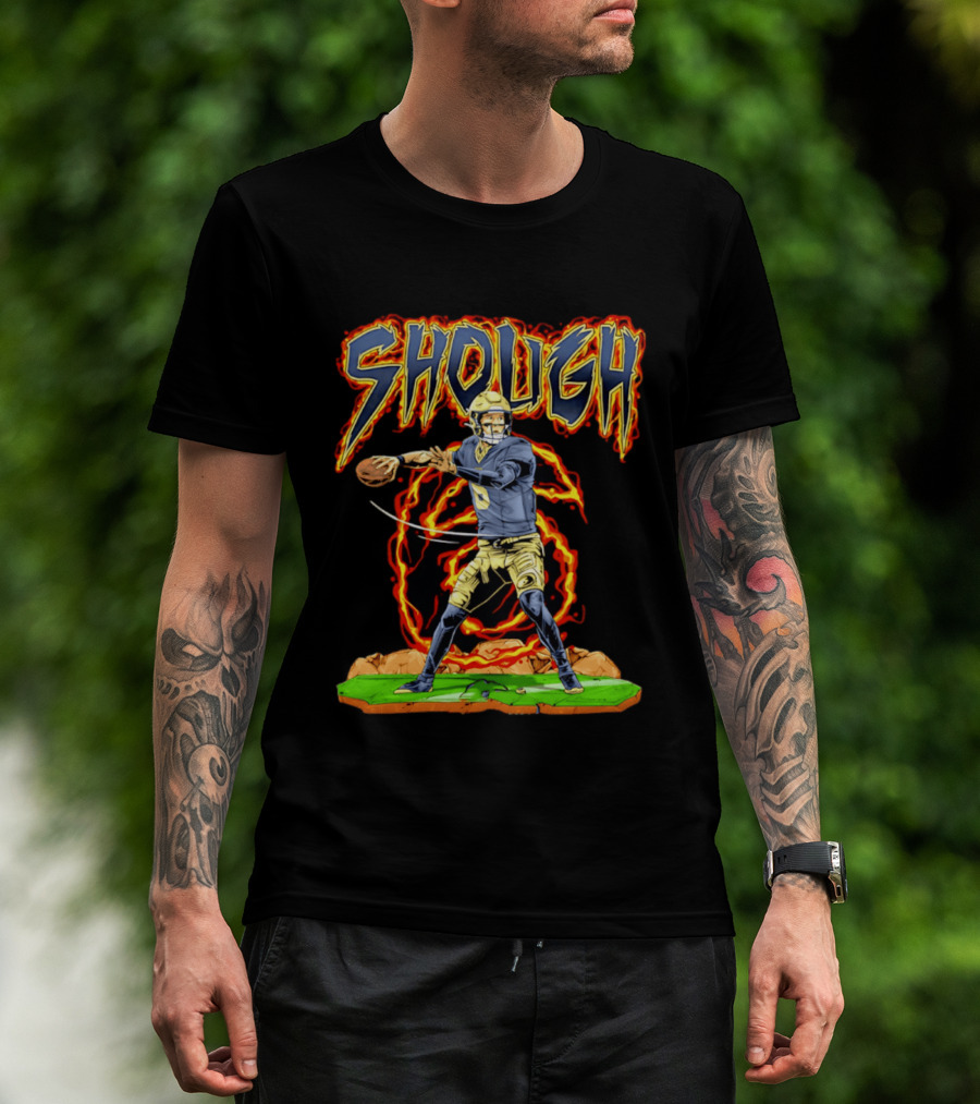 New Orleans Saints Tyler Shough Hand Drawn Quarterback Action T-Shirt