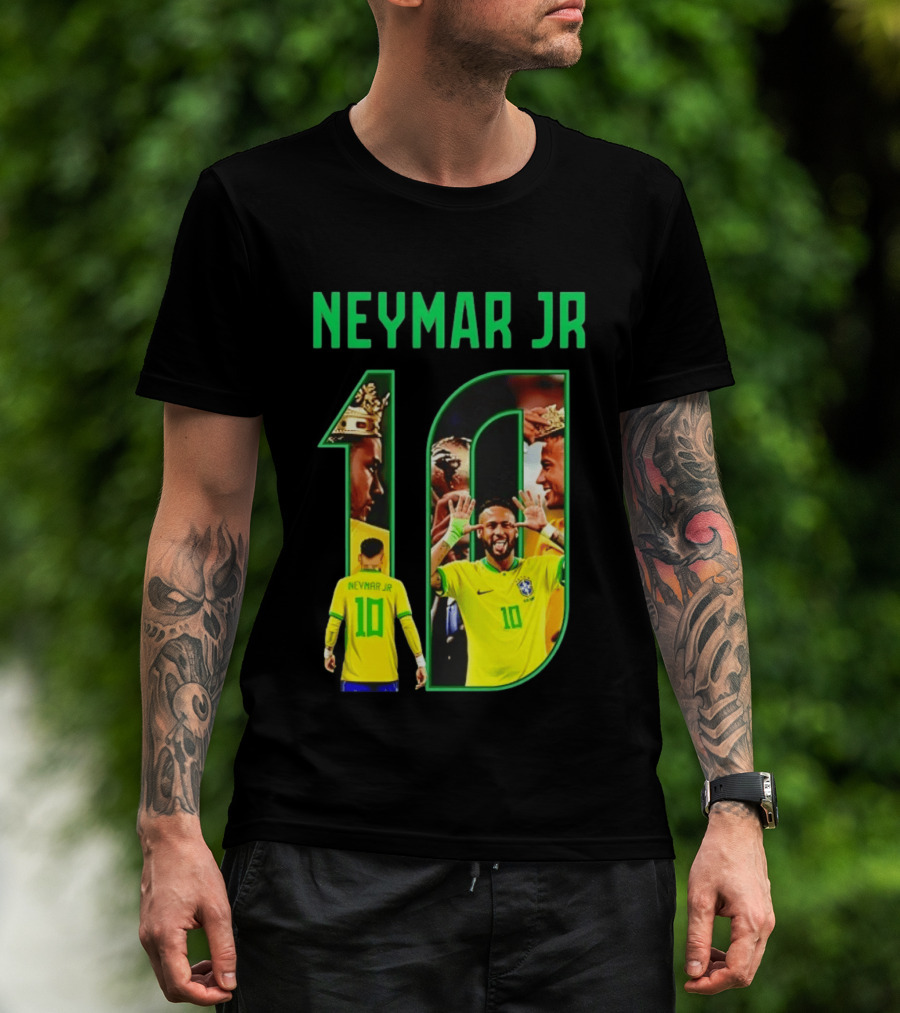 Neymar Jr 10 Brazil Soccer Iconic Celebration Images T-Shirt