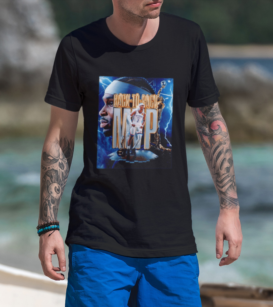 Shai Gilgeous Alexander Oklahoma City Back To Back MVP NBA Thunder T-Shirt