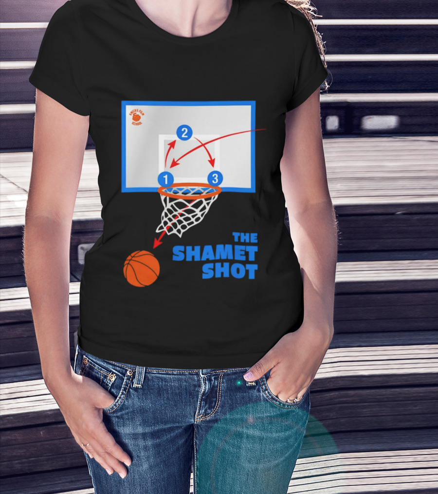 Knicks Fan School The Shamet Shot Diagram New York Knicks T-Shirt