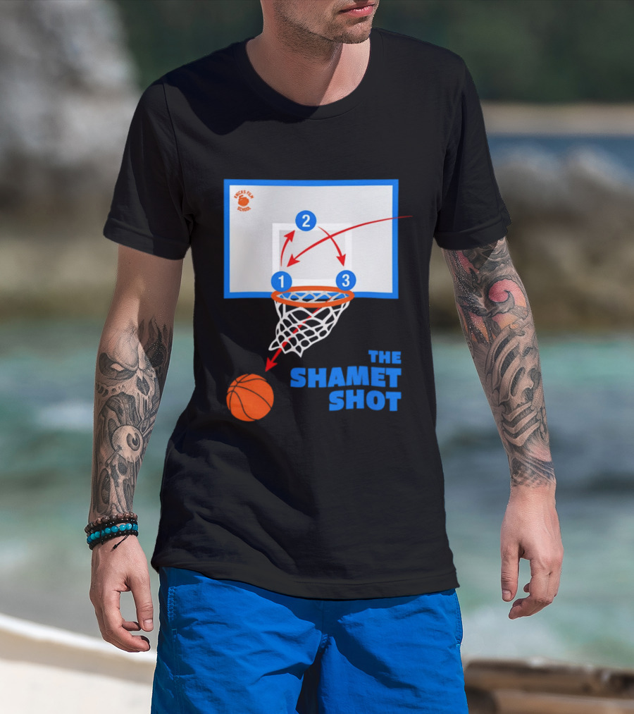 Knicks Fan School The Shamet Shot Diagram New York Knicks T-Shirt