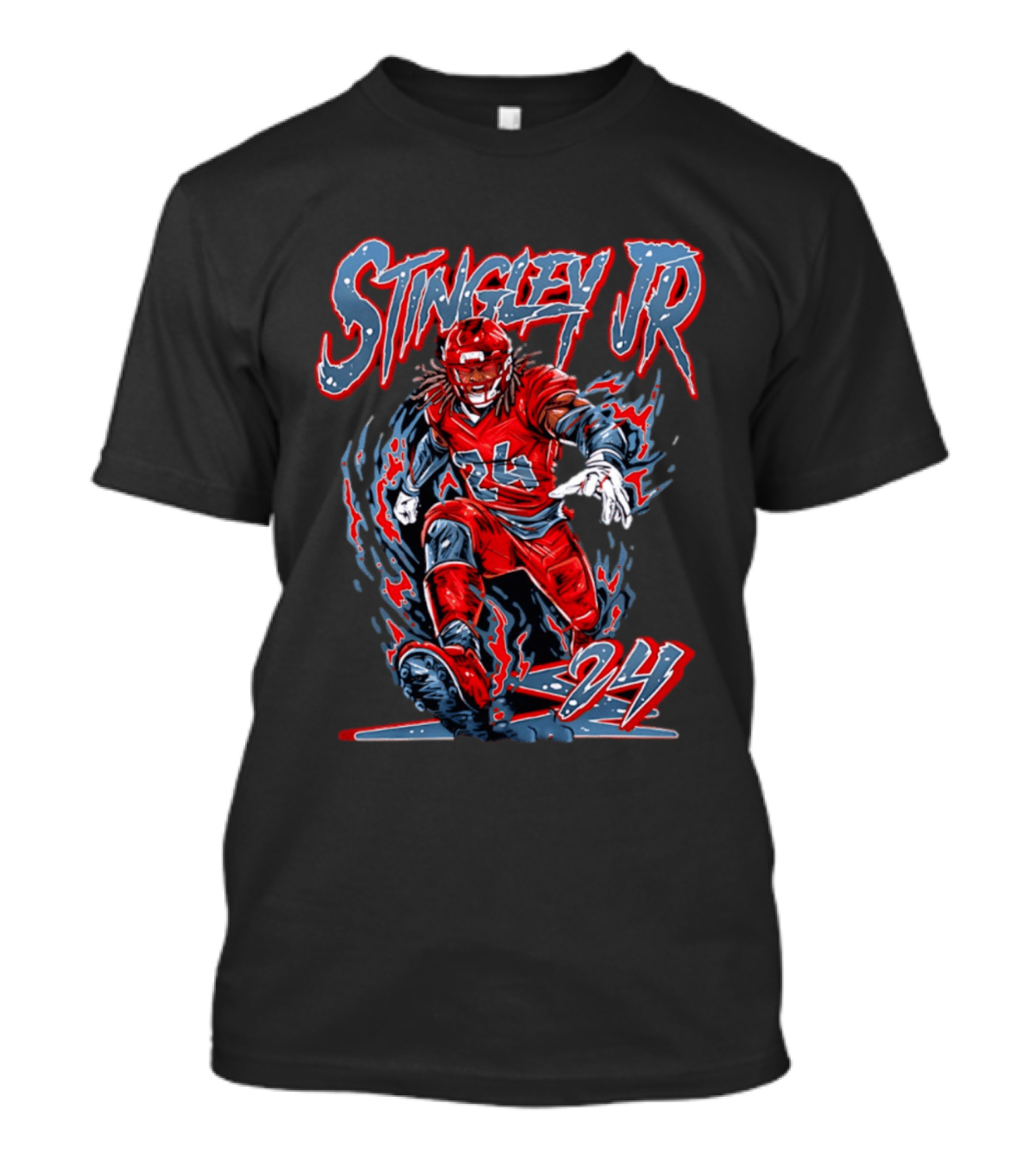 Houston Texans Stingley JR 24 Hand Drawn NFL Football T-Shirt