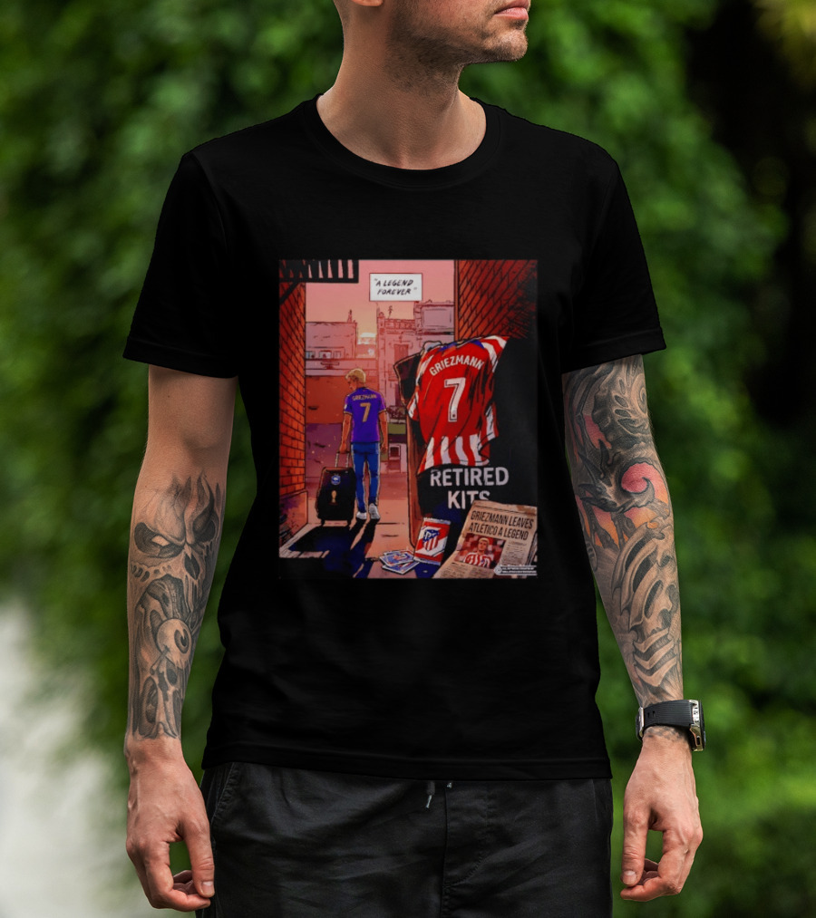 Antoine Griezmann Atlético De Madrid A Legend Forever Retired Kits Griezmann Leaves Atlético A Legend T-Shirt