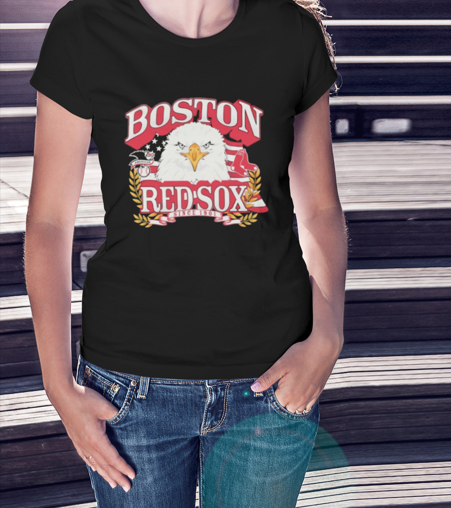 Boston Red Sox American League Eagle Patriotic Celebration Since 1901 T-Shirt