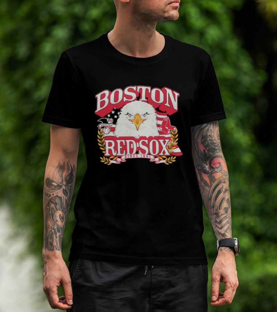 Boston Red Sox American League Eagle Patriotic Celebration Since 1901 T-Shirt