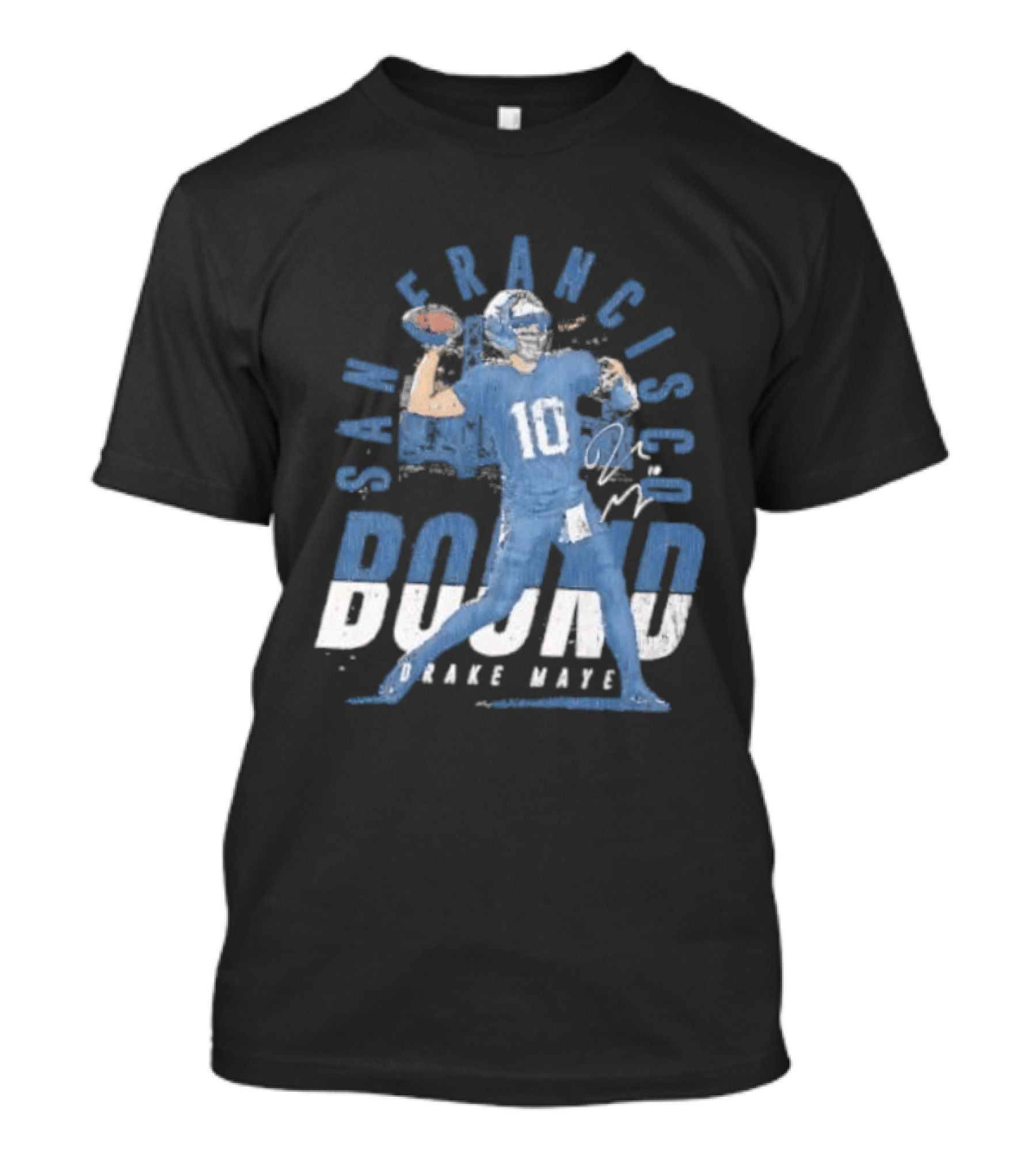 San Francisco Bound Drake Maye Football New England Patriots T-Shirt