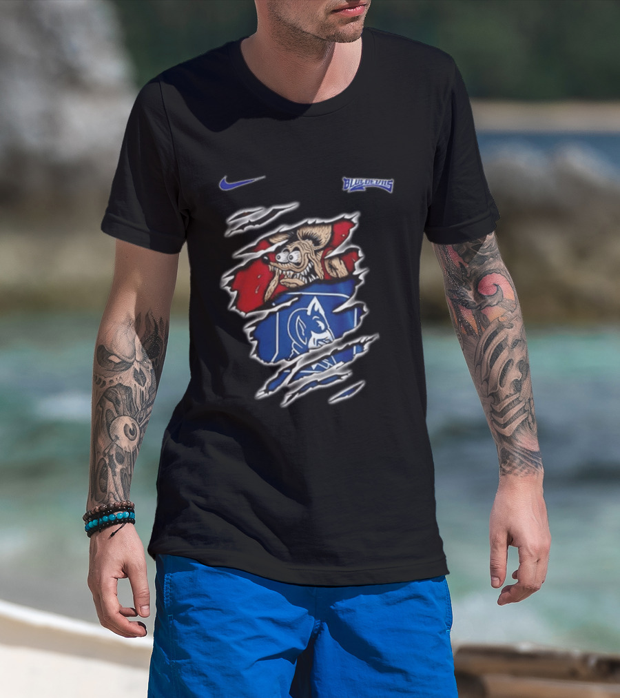 Nike Duke Blue Devils NCAA Rat Fink Built To Not Bow Blue Devils T-Shirt