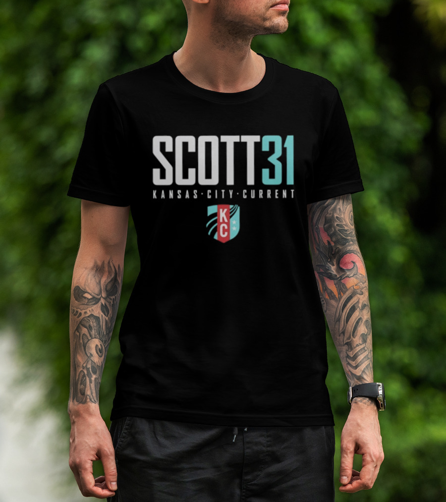 Scott 31 Kansas City Current NWSL KC Shield T-Shirt