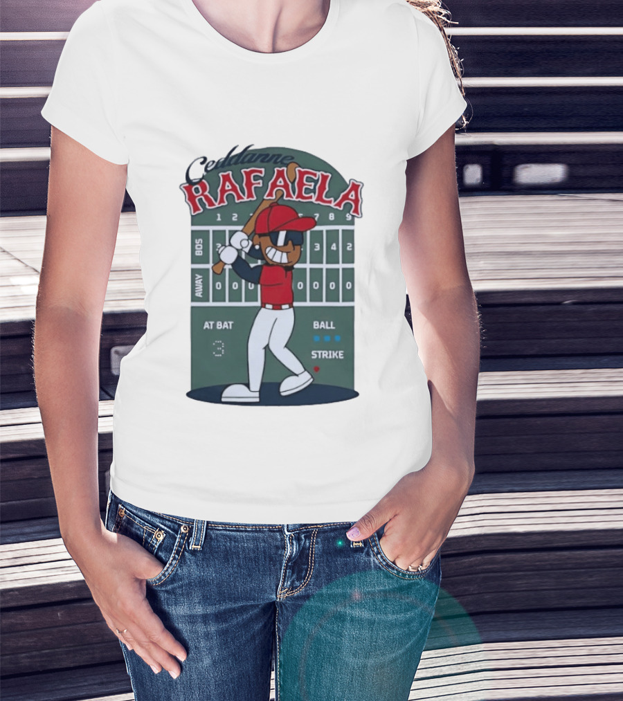 Ceddanne Rafaela Boston Red Sox MLB At Bat Scoreboard T-Shirt