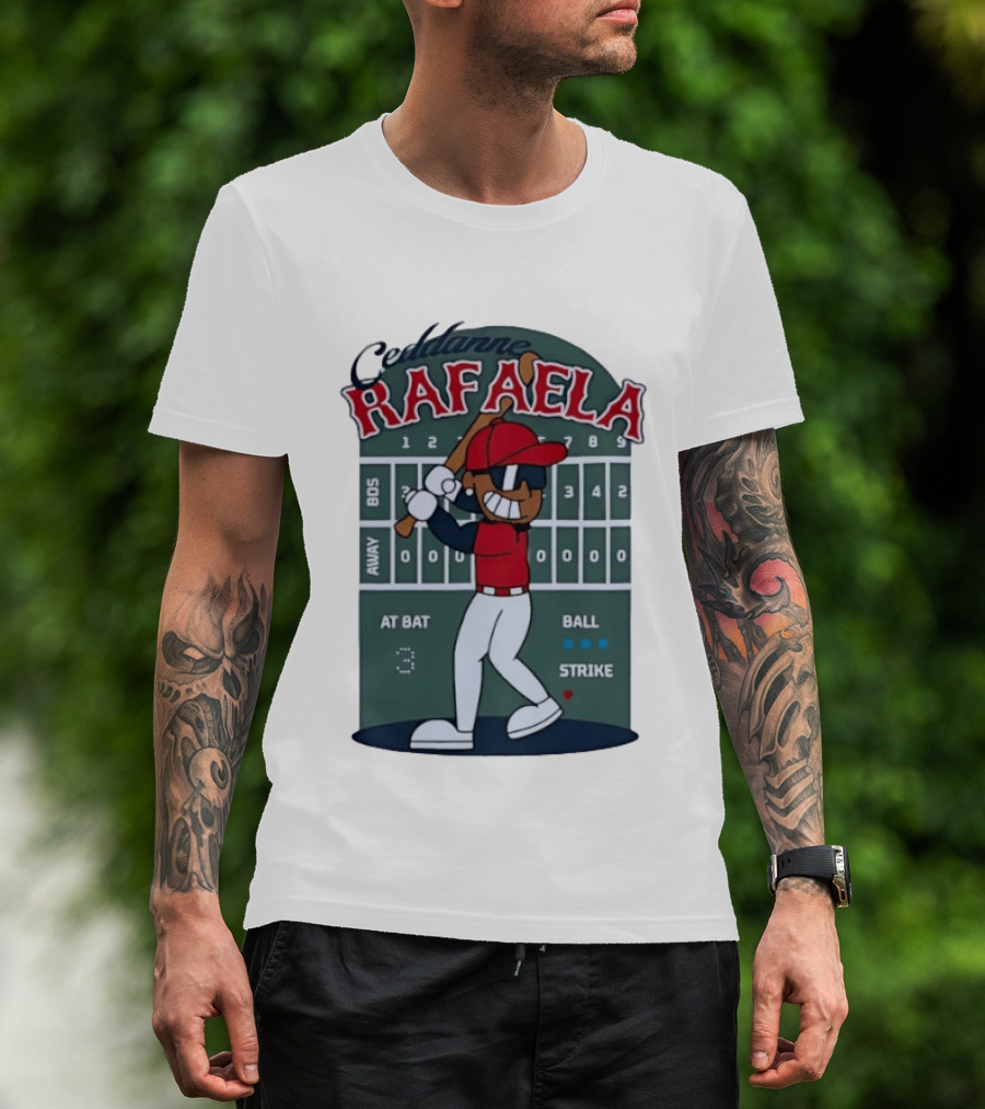 Ceddanne Rafaela Boston Red Sox MLB At Bat Scoreboard T-Shirt
