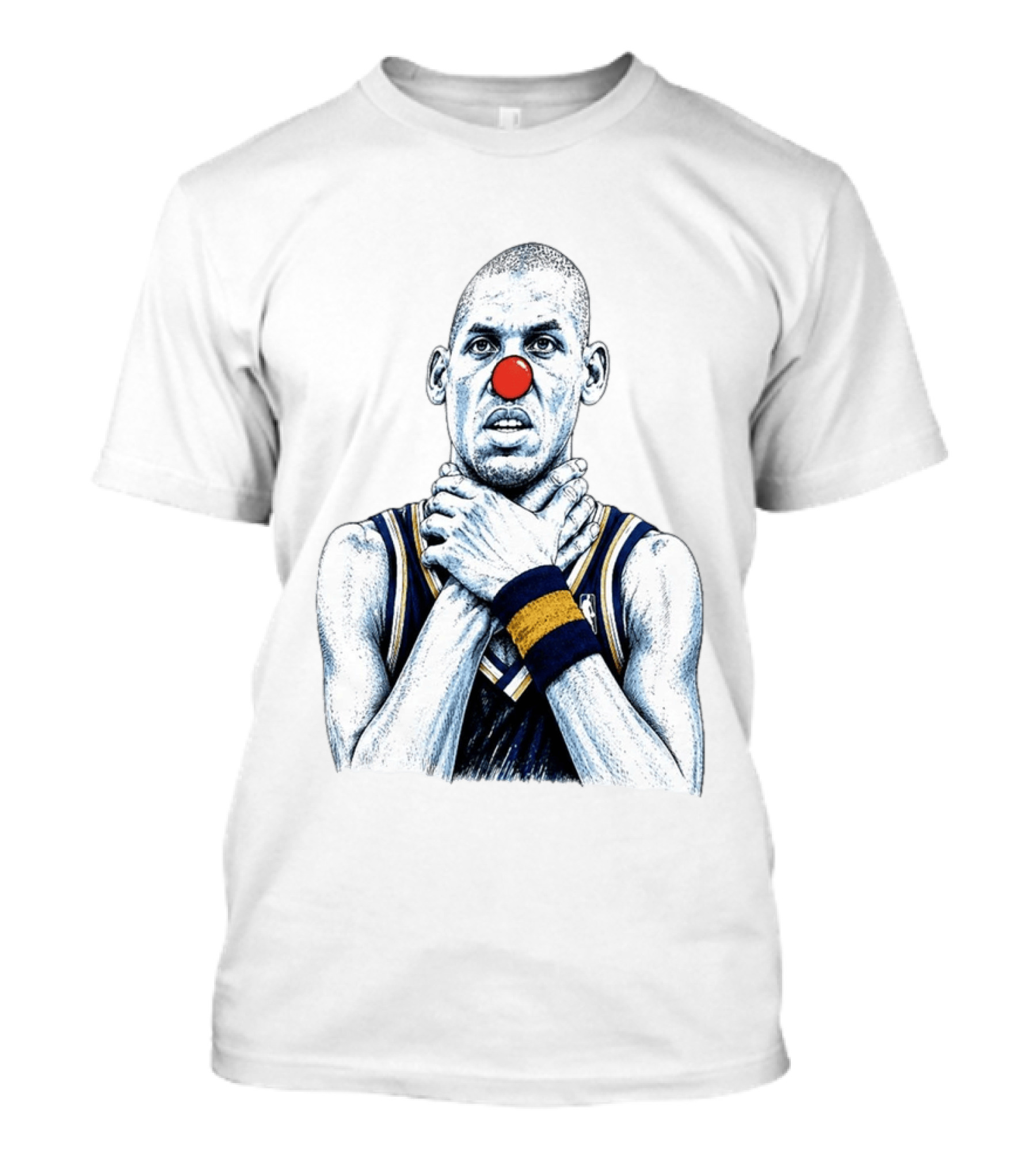 Reggie Miller Clown Nose NBA Parody Thunder Spurs T-Shirt