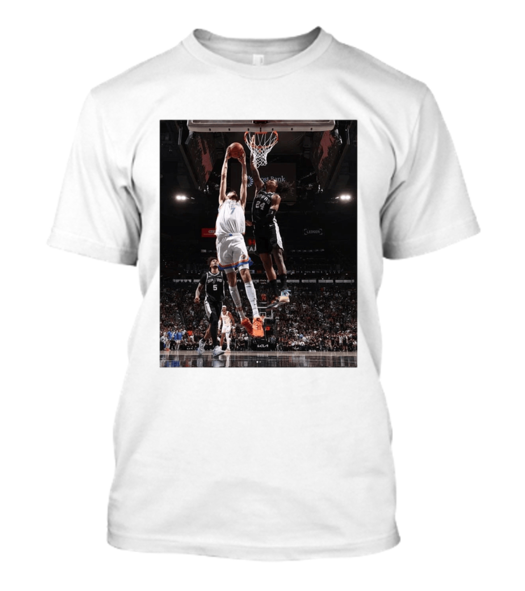 Spurs Devin Vassell Blocks Thunder Chet Holmgren NBA Basketball Moment T-Shirt