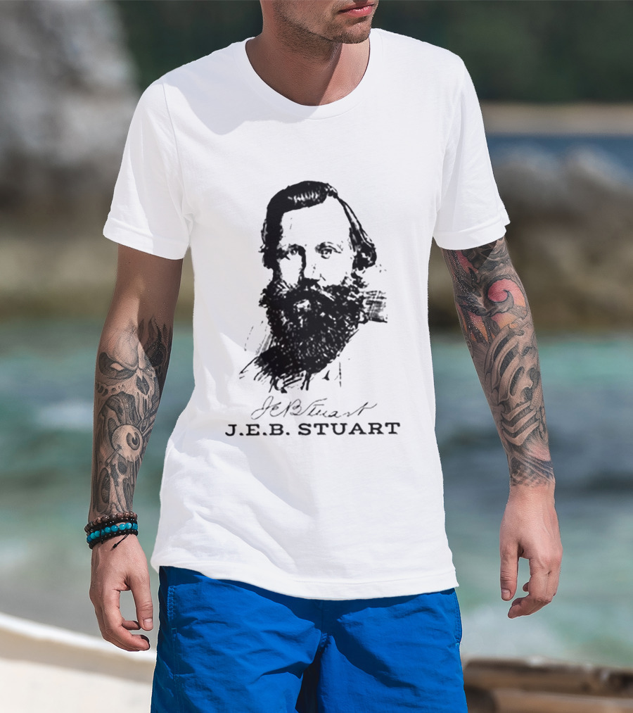 General J.E.B. Stuart Portrait Signature T-Shirt