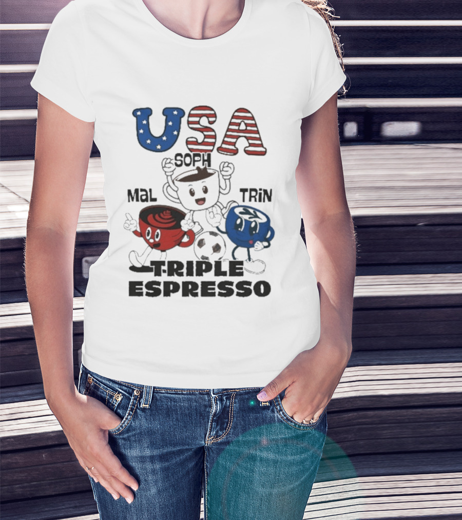 USA Triple Espresso Mal Soph Trin Soccer T-Shirt