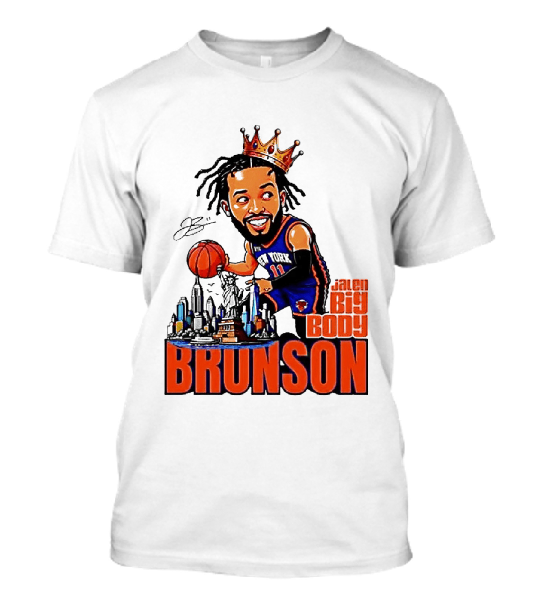 Jalen Brunson New York Knicks Big Body King 2026 Basketball Star With Crown And Skyline T-Shirt