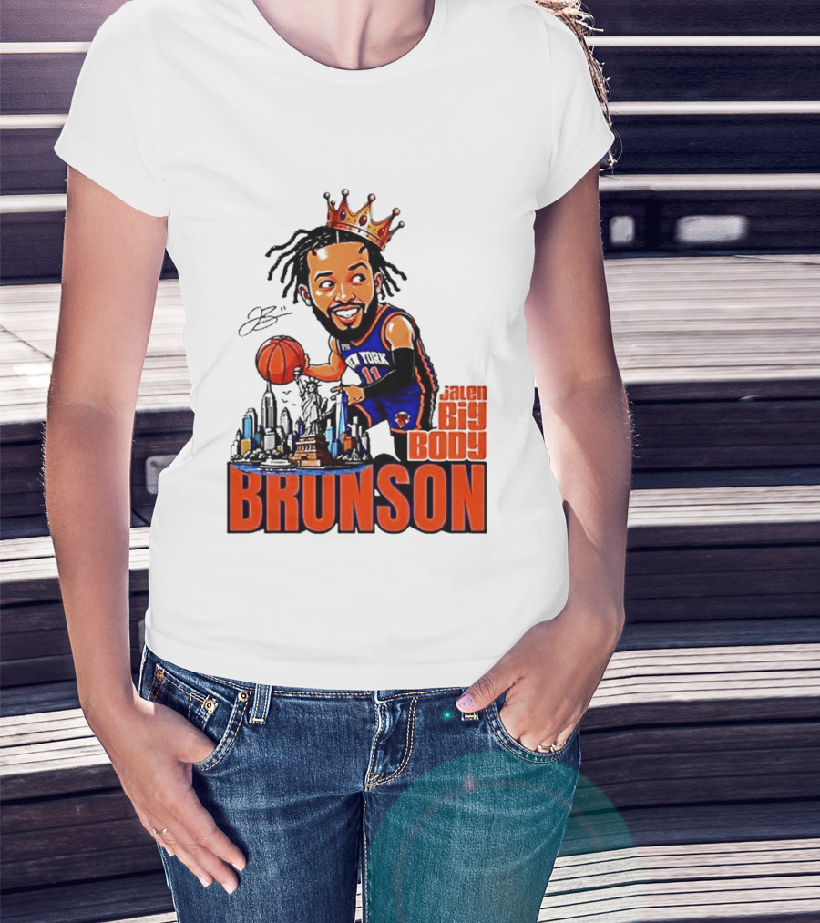 Jalen Brunson New York Knicks Big Body King 2026 Basketball Star With Crown And Skyline T-Shirt