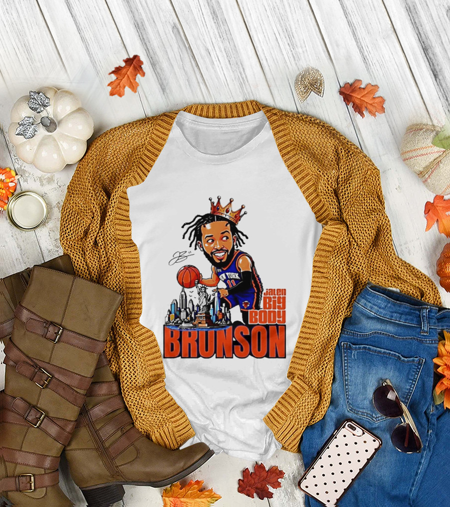 Jalen Brunson New York Knicks Big Body King 2026 Basketball Star With Crown and Skyline T-Shirt